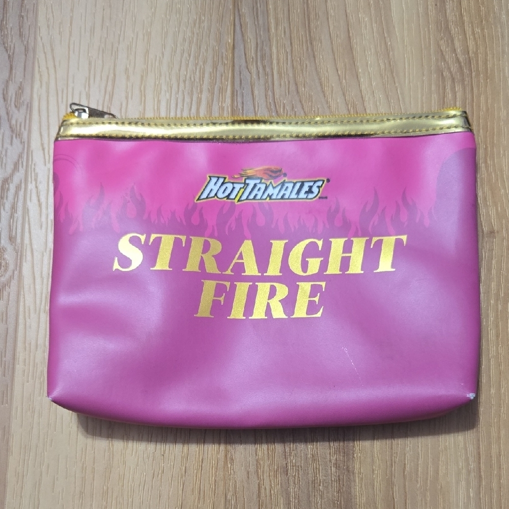 Hot Tamales Pink Flame Makeup Bag